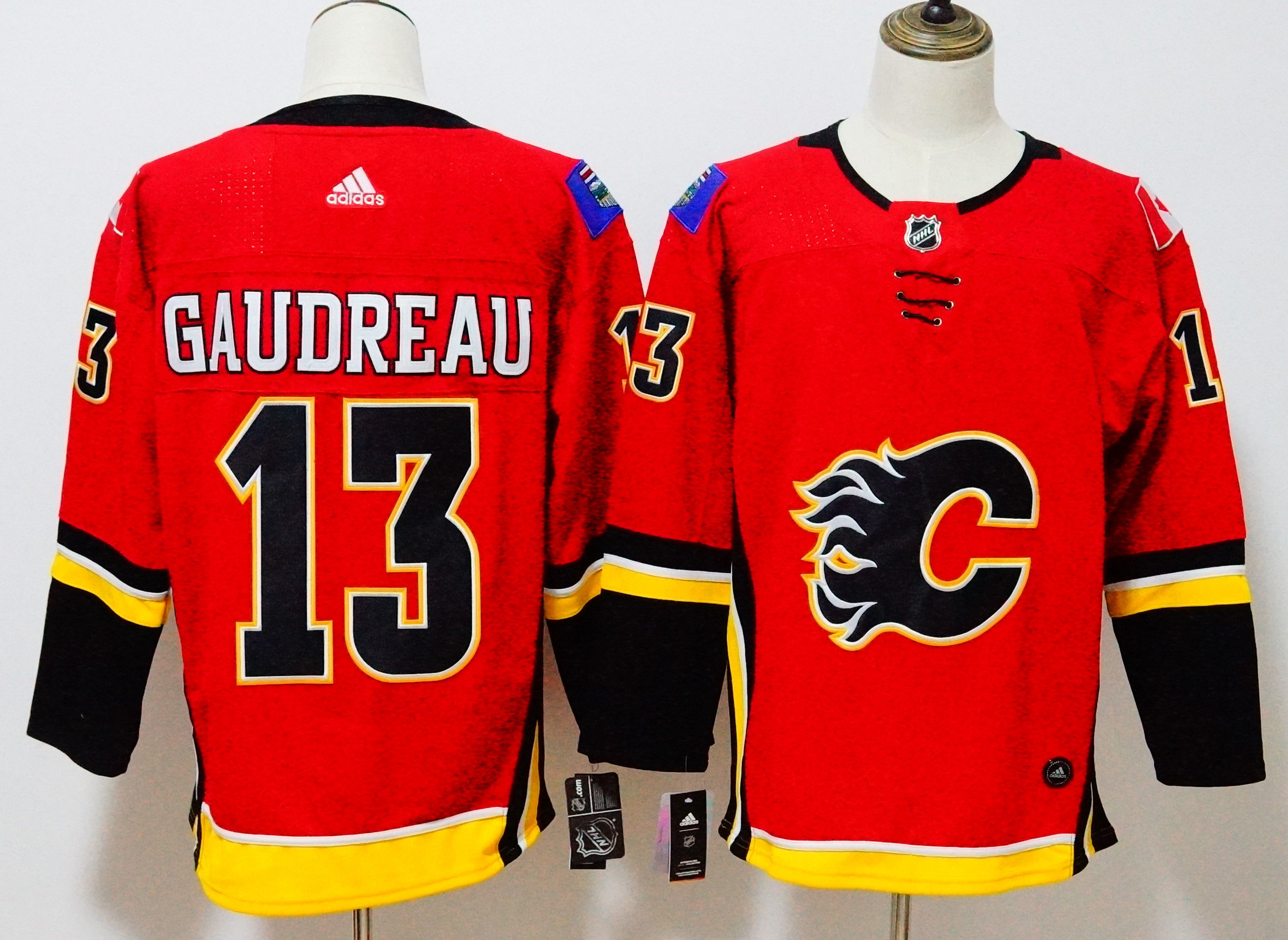 Men Calgary Flames 13 Gaudreau Red Hockey Stitched Adidas NHL Jerseys